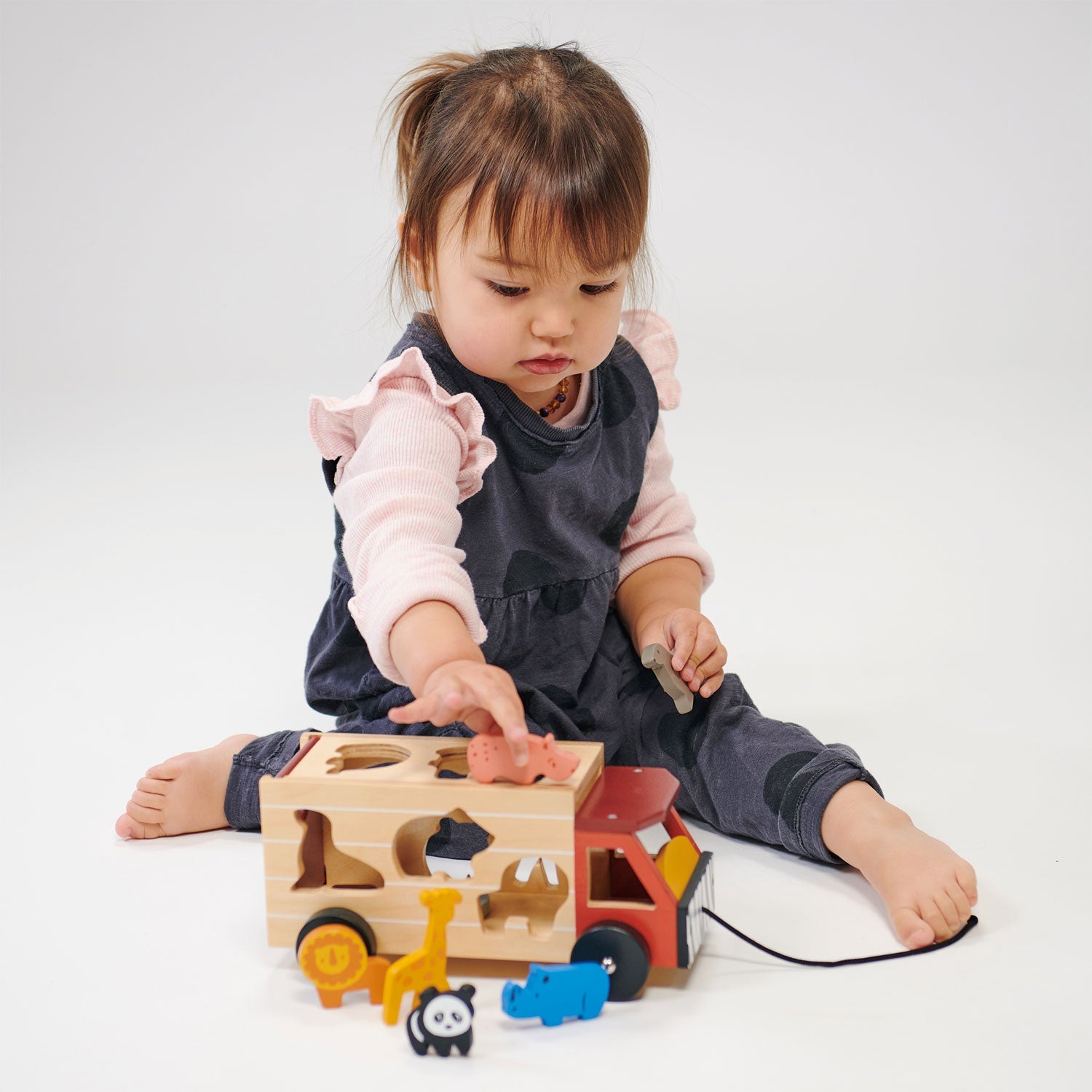 Wooden Shape Sorting Safari Truck | Animal Sorter Toy | Mentari Toys