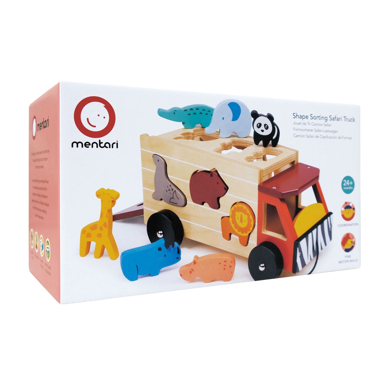Wooden Shape Sorting Safari Truck | Animal Sorter Toy | Mentari Toys