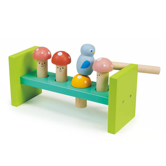 Mentari Woodland Hammer Toy | Wooden Pounding Bench for Toddlers 18m+