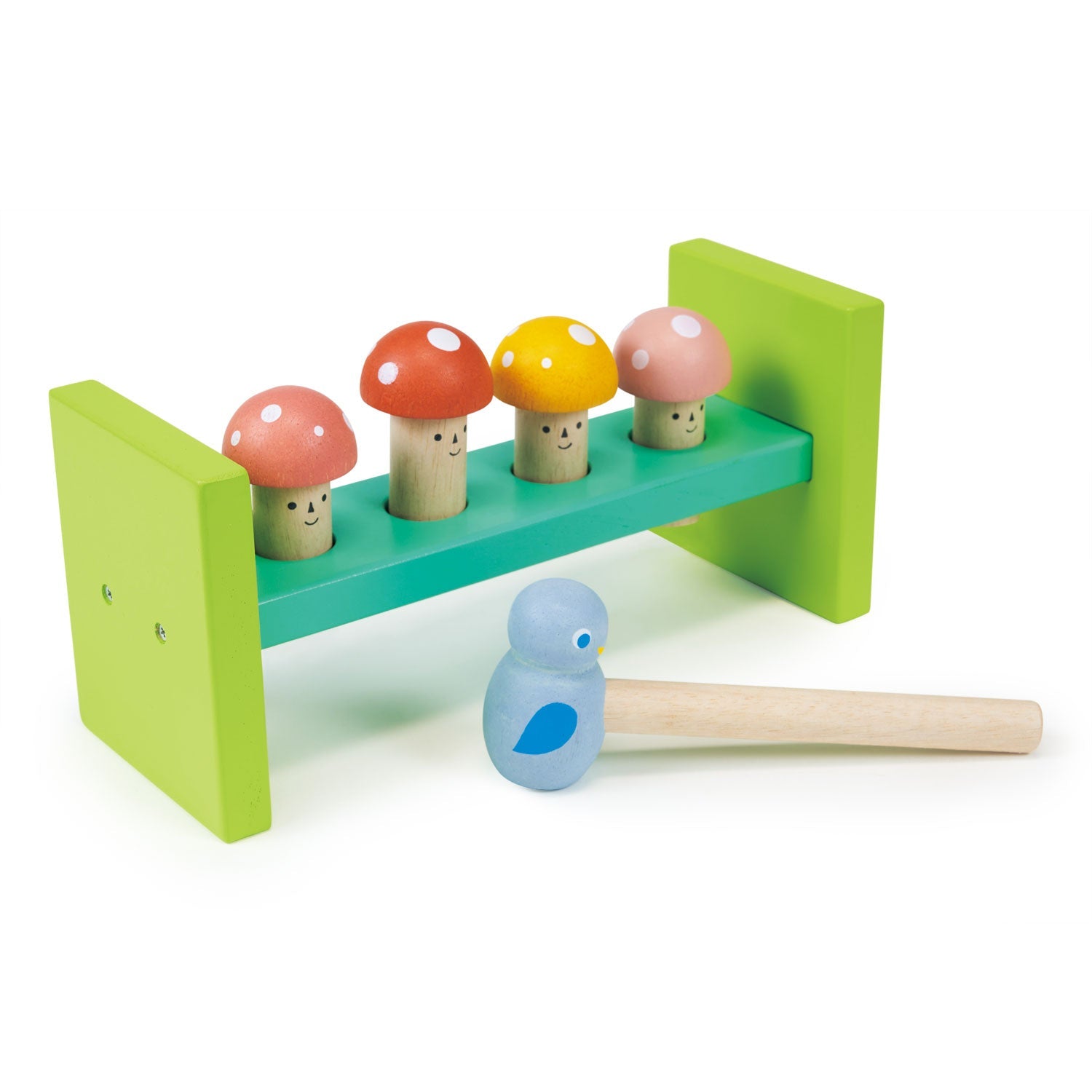Mentari Woodland Hammer Toy | Wooden Pounding Bench for Toddlers 18m+