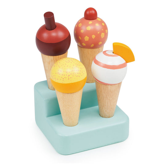 Ice Cream Cone and Stand Wooden Play Set