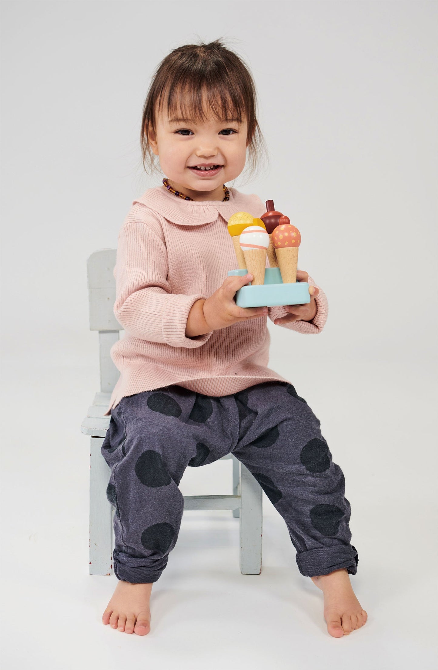 Ice Cream Cone and Stand Wooden Play Set