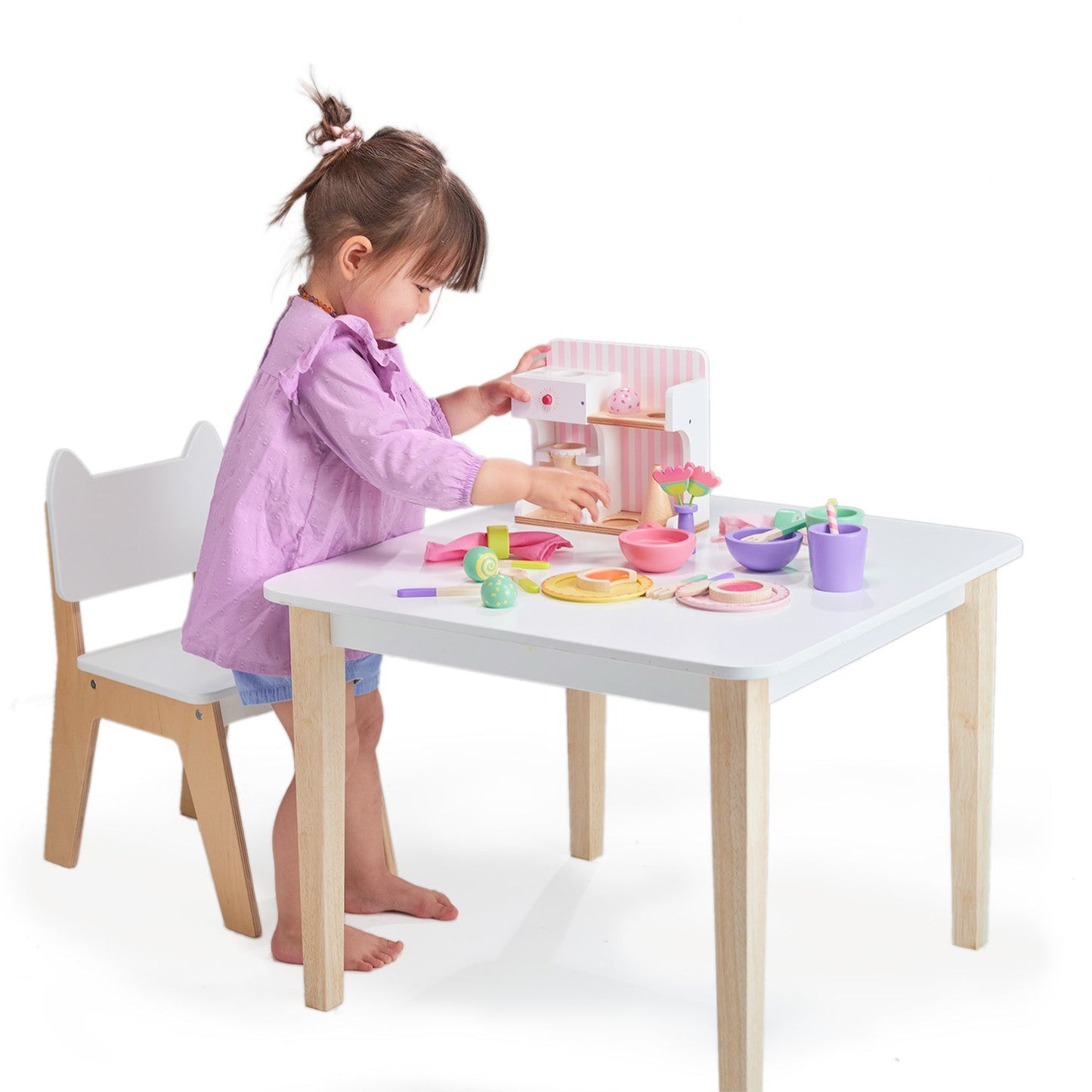 Wooden Ice Cream Shop Toy With Cones & Scoops