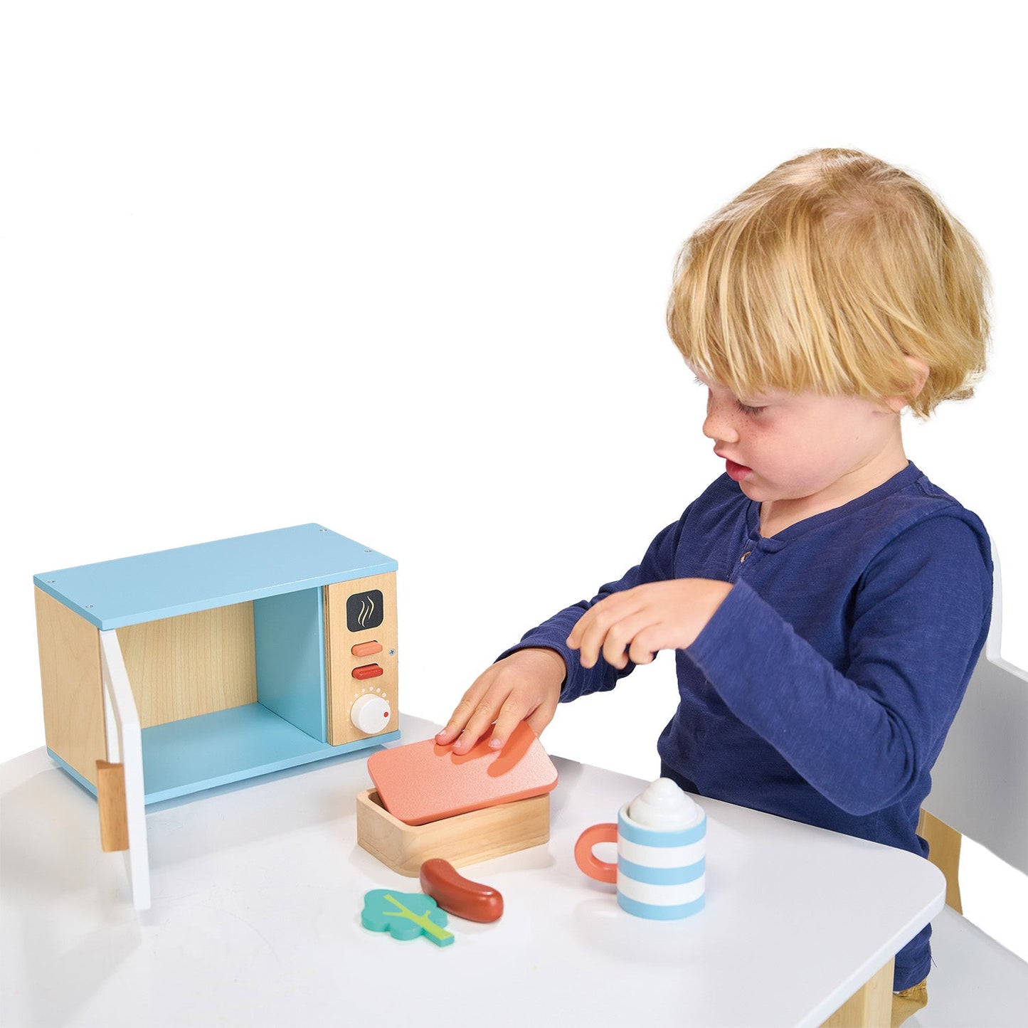 Wooden Toy Microwave Pretend Play Set | Mentari 