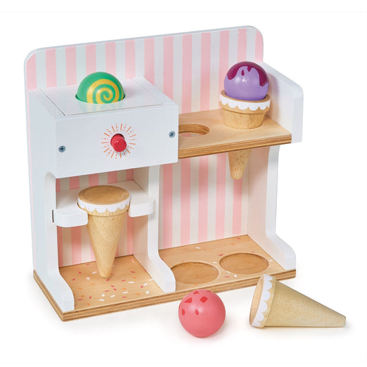 Wooden Ice Cream Shop Toy With Cones & Scoops