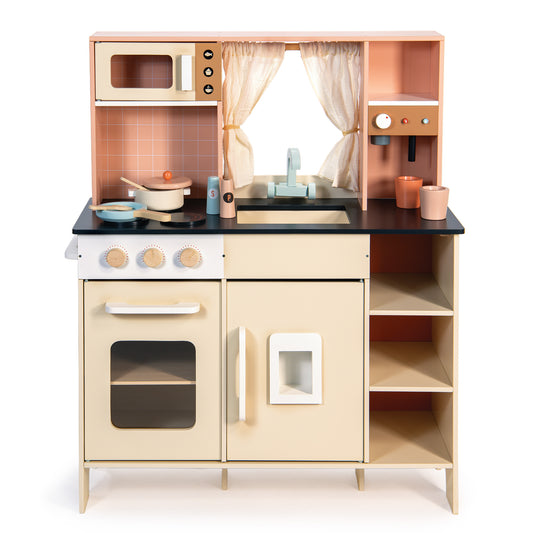 Wooden Toy Kitchen Playset – Realistic Pretend Play for Kids Aged 3+