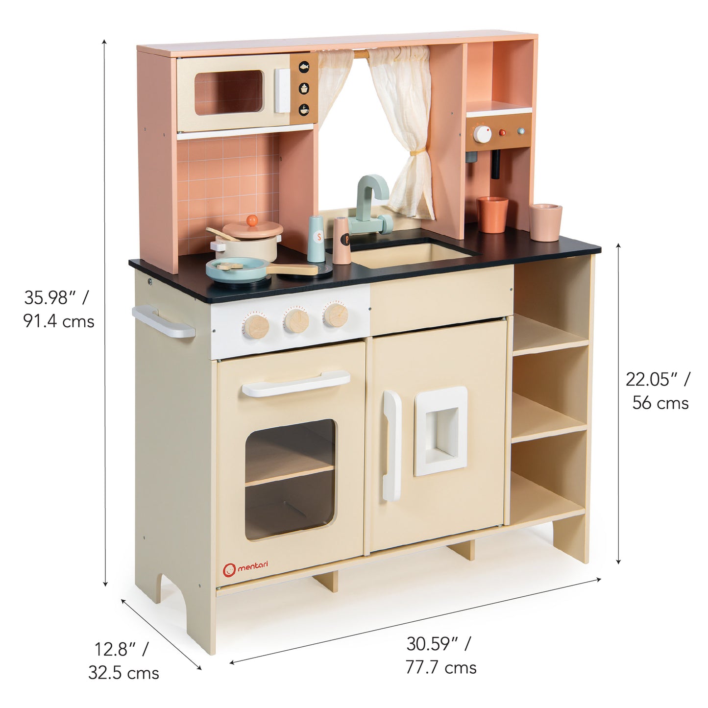 Wooden Toy Kitchen Playset – Realistic Pretend Play for Kids Aged 3+