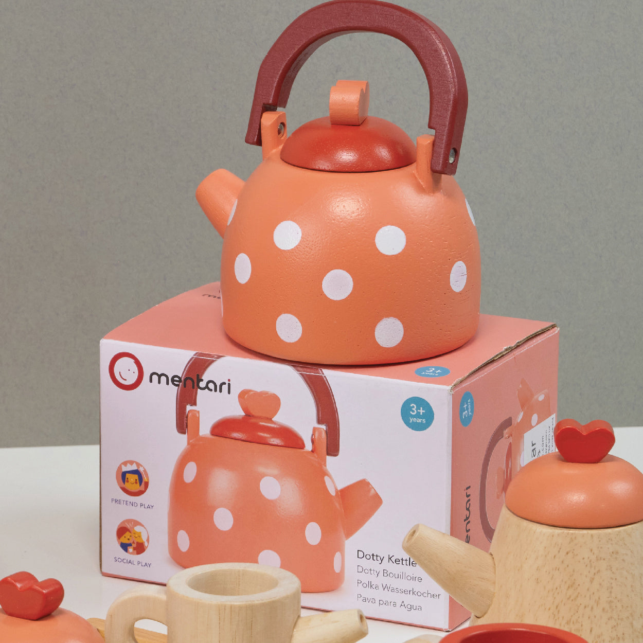 Wooden Dotty Play Kettle - Pretend Play - Ages 2+ 