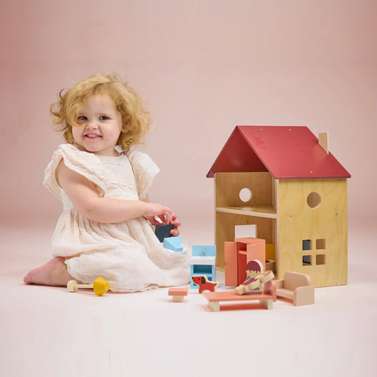 Mentari Poppets Dolls House Beautiful Wooden Dolls House Scandi Style
