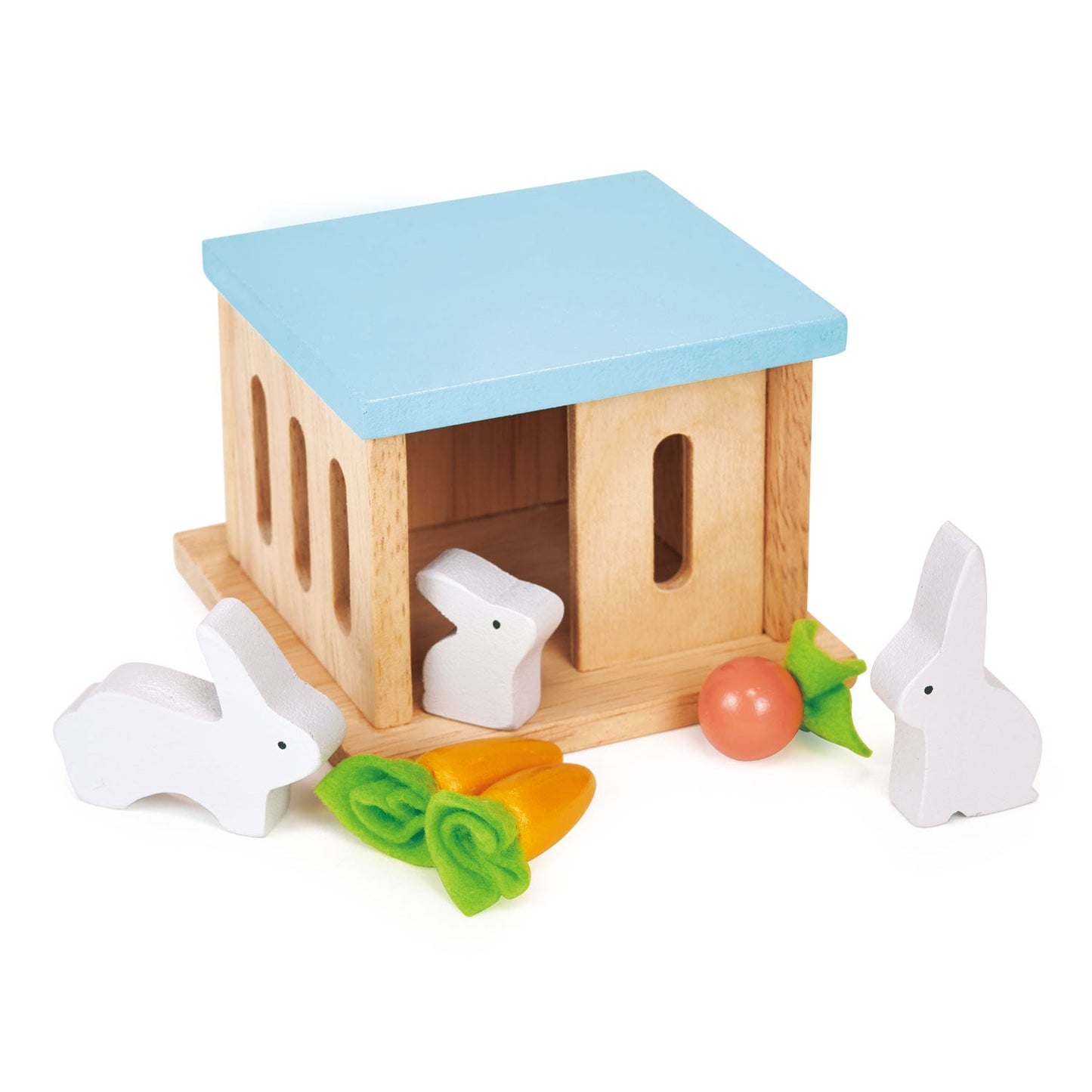 Wooden Rabbit Hutch Pet Set - Dolls House Accessory