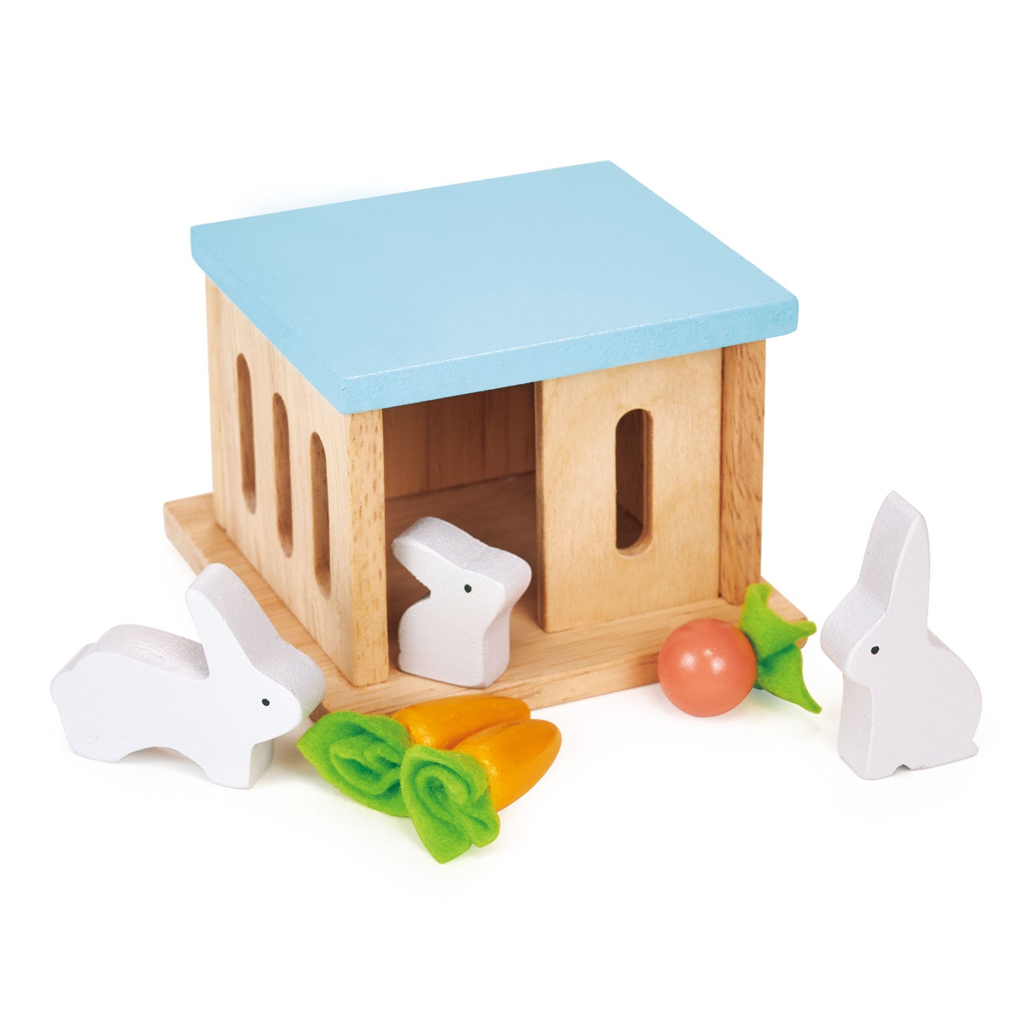 Wooden Rabbit Hutch Pet Set - Dolls House Accessory