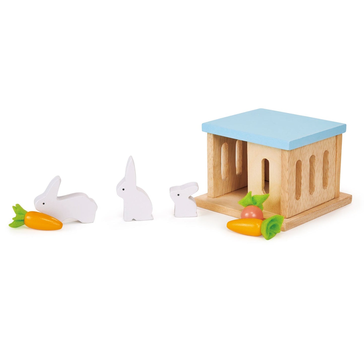 Wooden Rabbit Hutch Pet Set - Dolls House Accessory