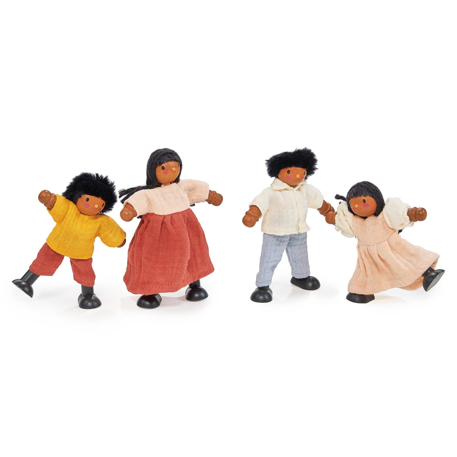 Berrybunch Dolls House Family | Poseable Wooden Figures 1:12 Scale