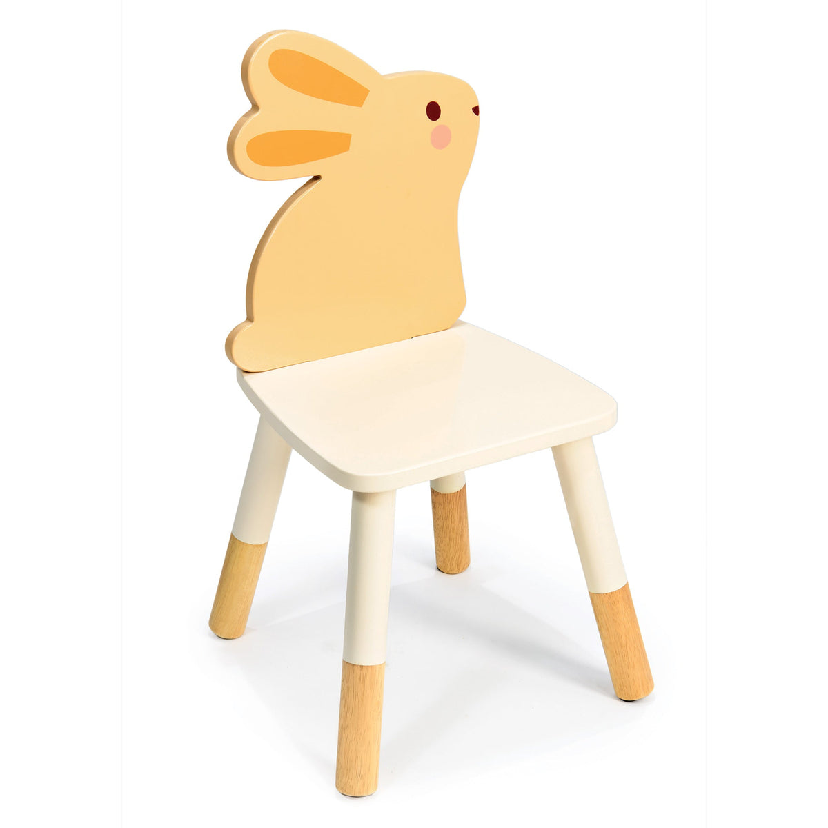 Children's chair with rabbit design on a white background