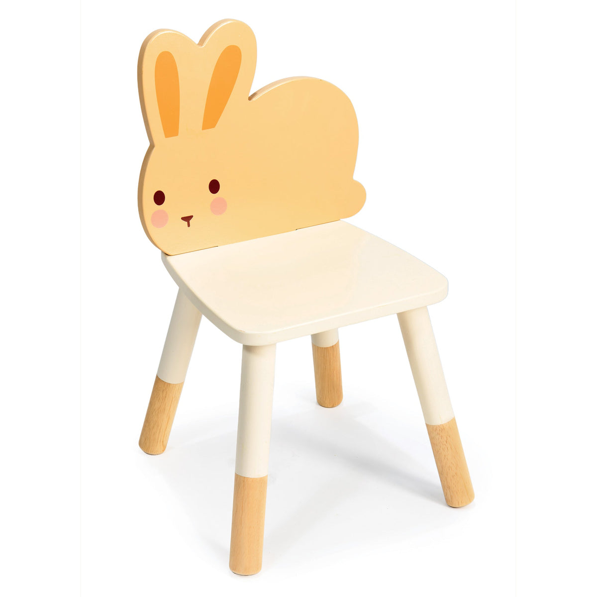 Children's chair with a rabbit design on a white background