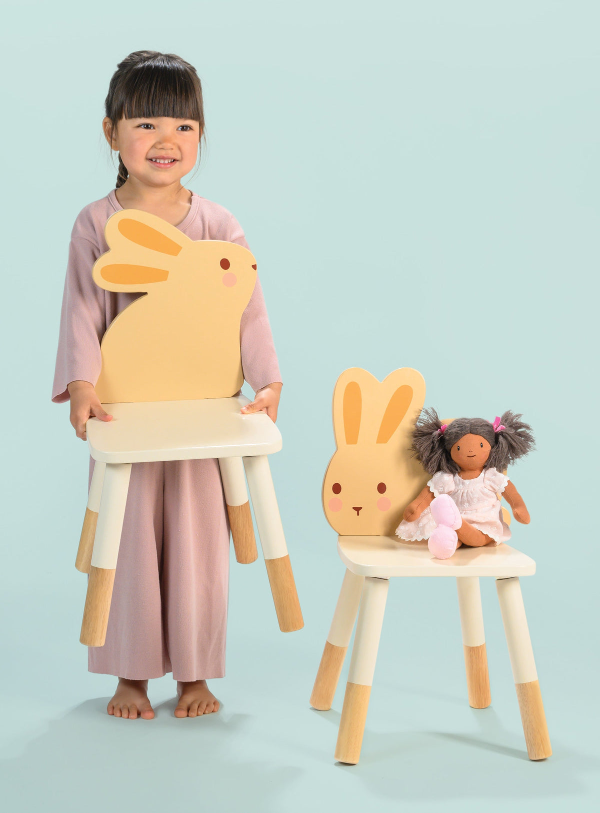 Wooden Bunny Table and Two Chairs Set – ThreadBear Design