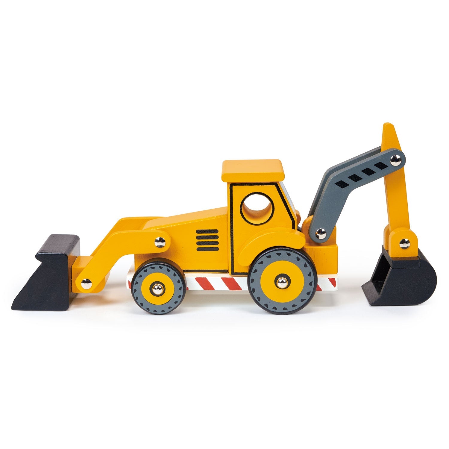 Wooden Yellow Digger Toy | Backhoe Pretend Play | Mentari