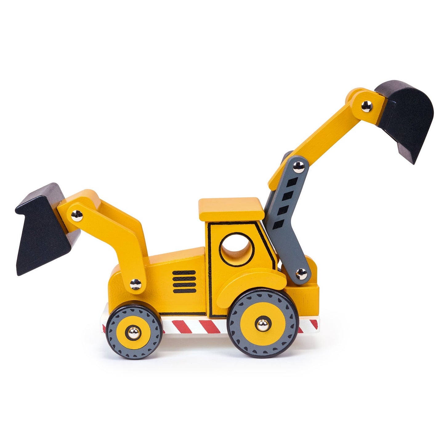 Wooden Yellow Digger Toy | Backhoe Pretend Play | Mentari