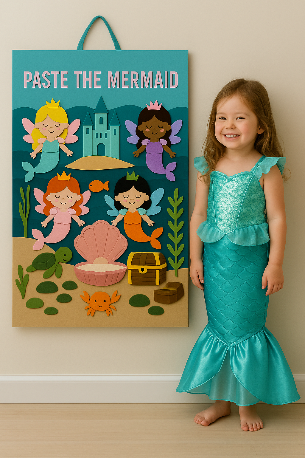 Mermaid Felt Play Board | Under the Sea Sensory Toy for Kids | Mucky Wolf