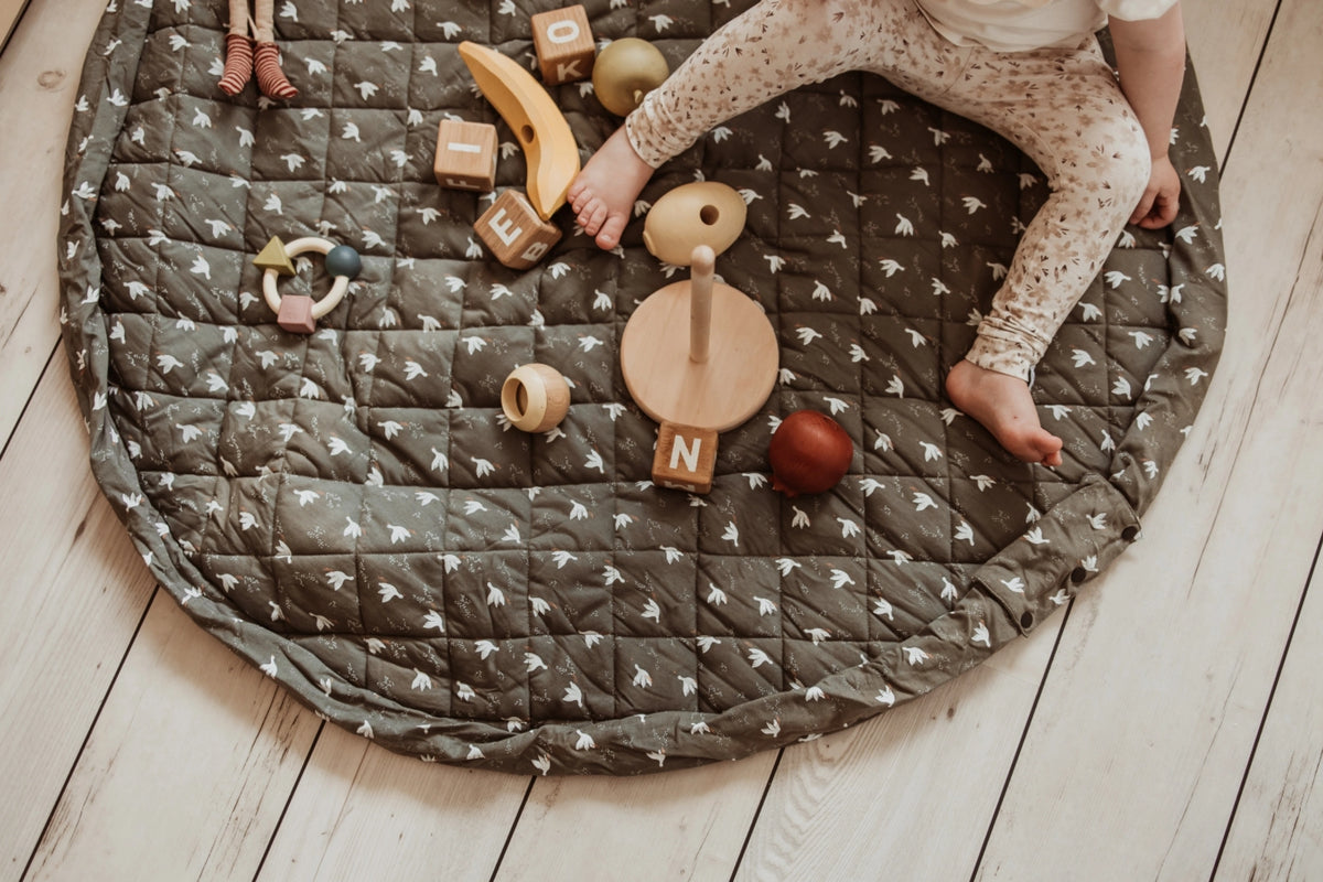 Birds Organic Baby Playmat & Storage Bag - Play & Go Noomad