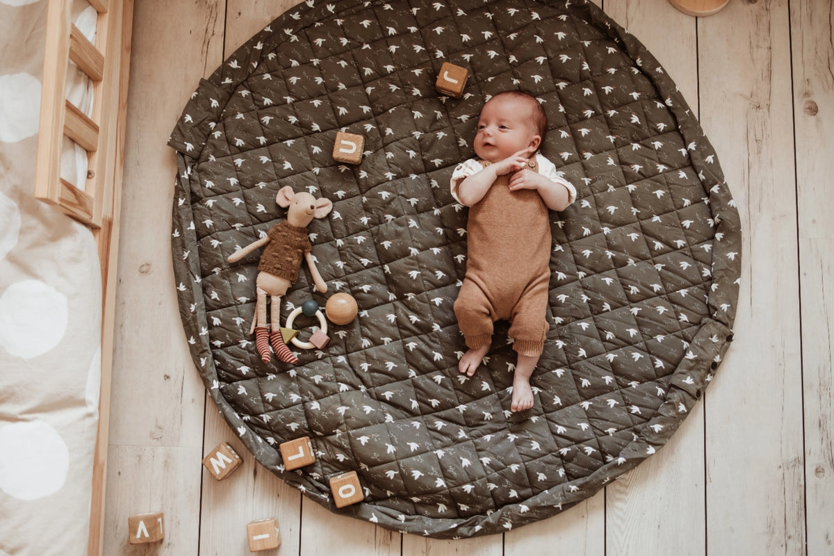 Birds Organic Baby Playmat & Storage Bag - Play & Go Noomad