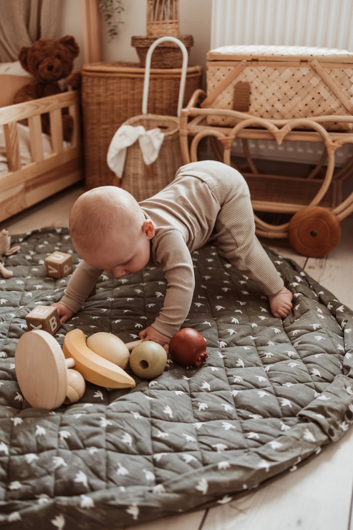 Birds Organic Baby Playmat & Storage Bag - Play & Go Noomad