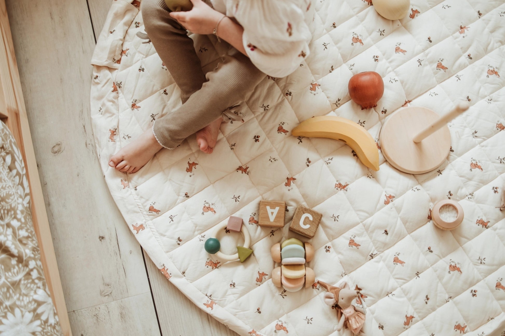 Organic Baby Playmat 3-in-1 Rabbit Print | Noomad - Play & Go