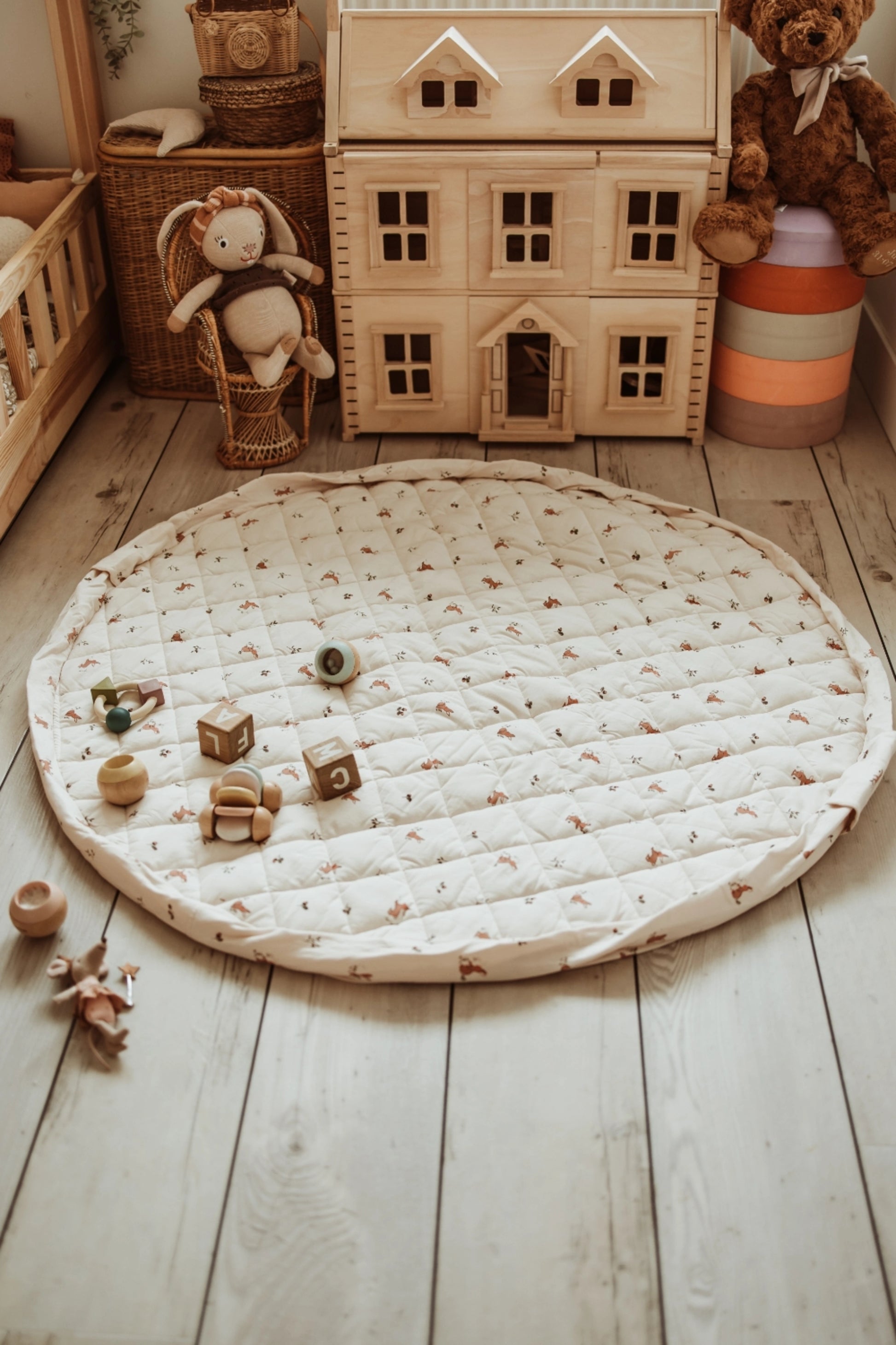 Organic Baby Playmat 3-in-1 Rabbit Print | Noomad - Play & Go
