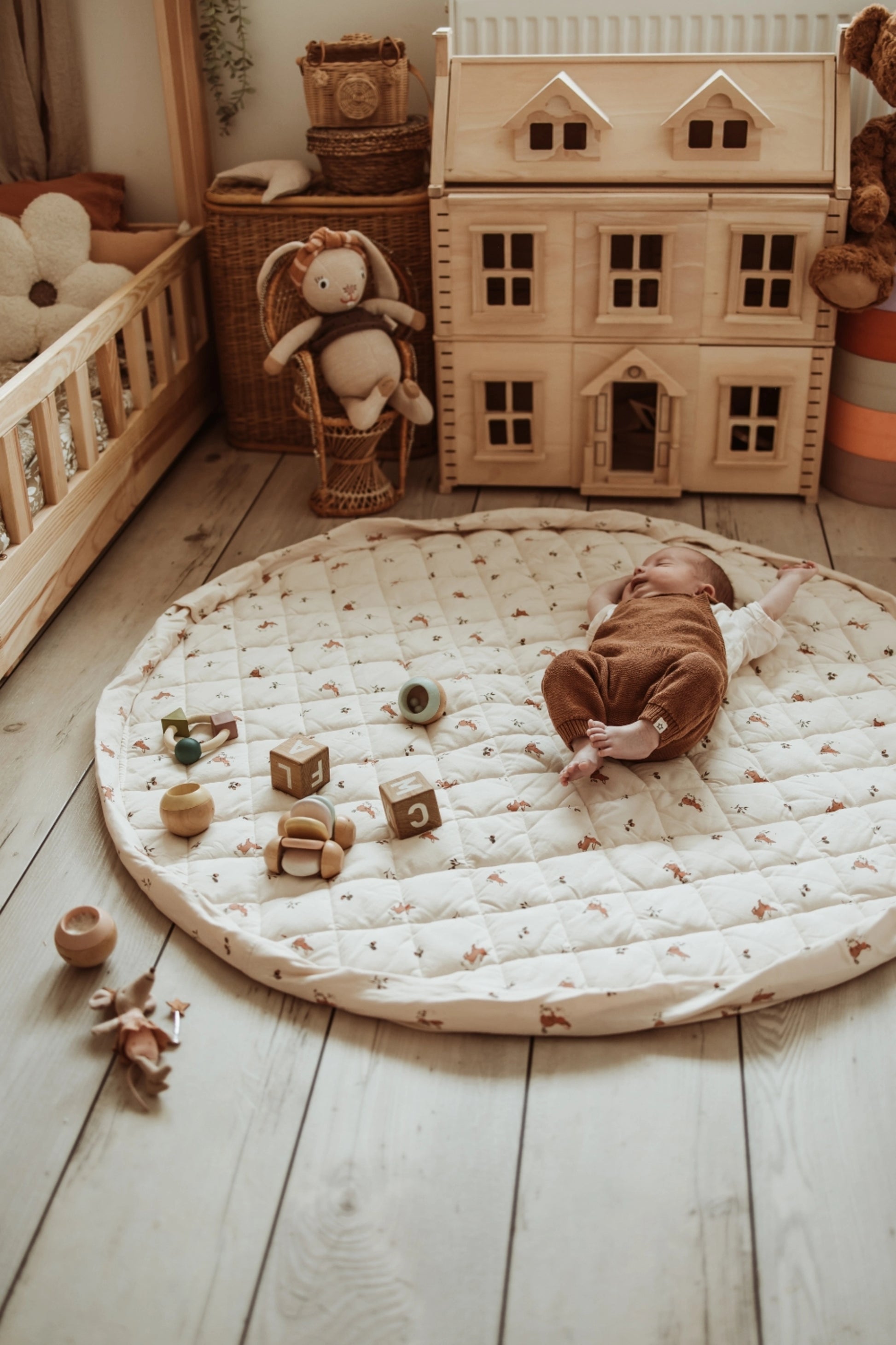 Organic Baby Playmat 3-in-1 Rabbit Print | Noomad - Play & Go