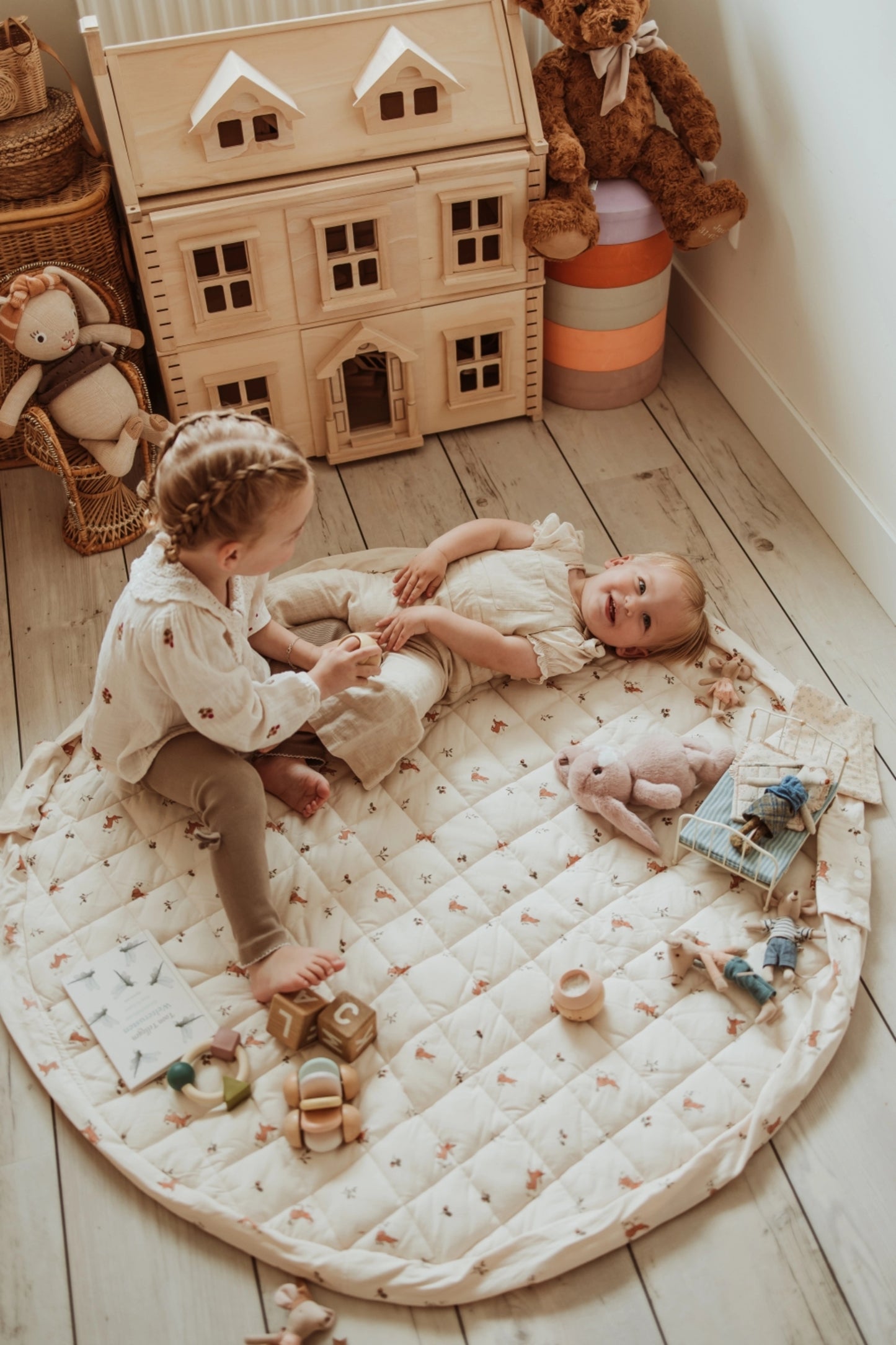 Organic Baby Playmat 3-in-1 Rabbit Print | Noomad - Play & Go