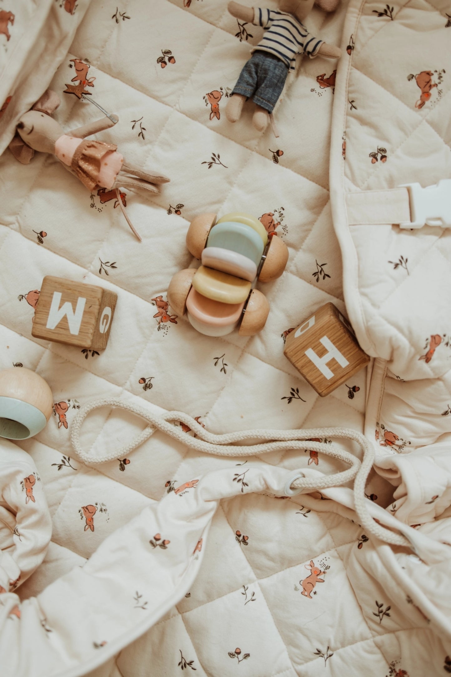 Organic Baby Playmat 3-in-1 Rabbit Print | Noomad - Play & Go