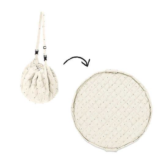 Moon Print Soft Circle Organic Baby Playmat & Storage Bag - Noomad by Play & Go