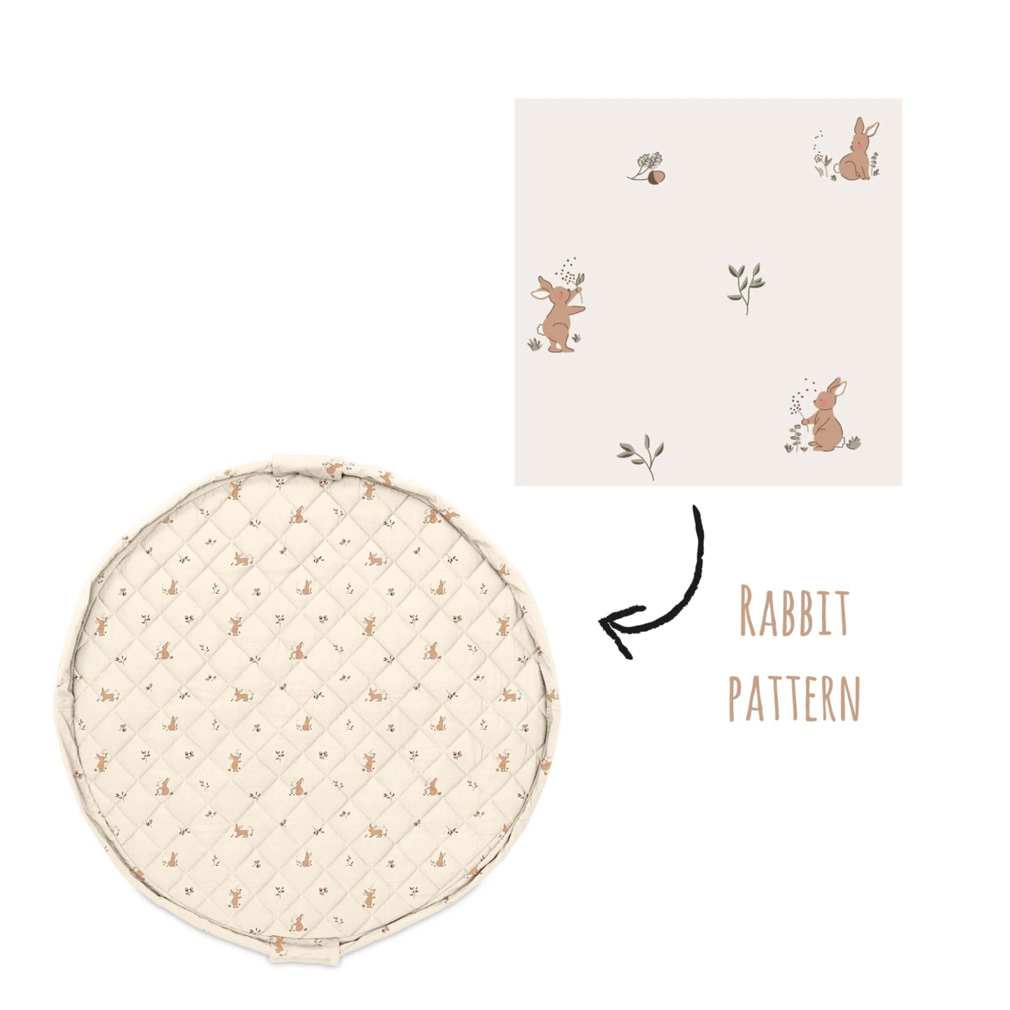 Organic Baby Playmat 3-in-1 Rabbit Print | Noomad - Play & Go