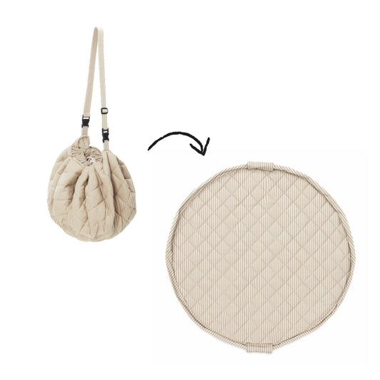 Stripe Soft Circle Organic Baby Playmat & Storage Bag - Noomad by Play & Go