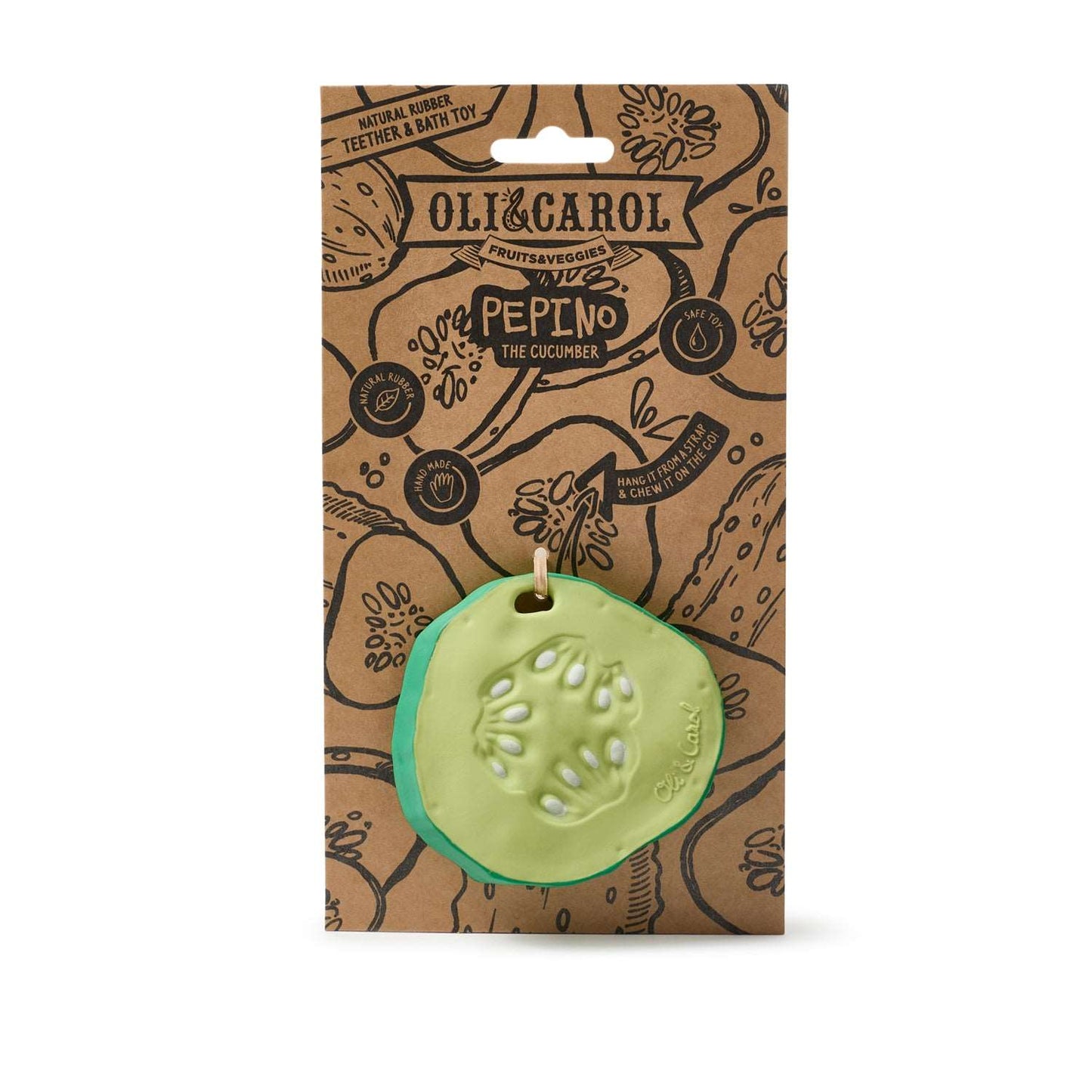 Natural Rubber Baby Teether & Bath Toy | Cucumber – Mucky Wolf