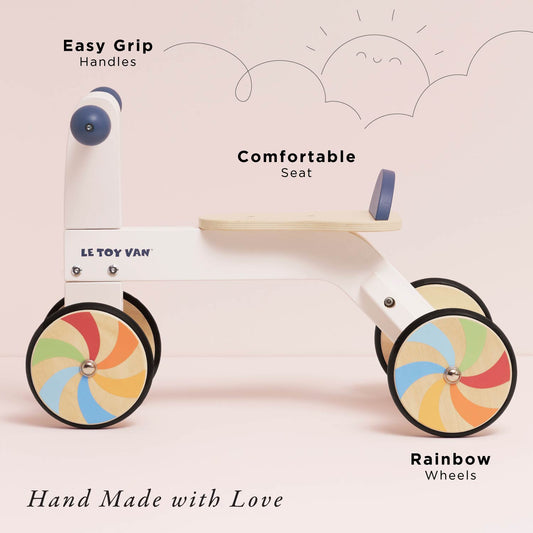 Wooden Rainbow Ride On Trike | Windmill Wheels | Le Toy Van | Mucky Wolf