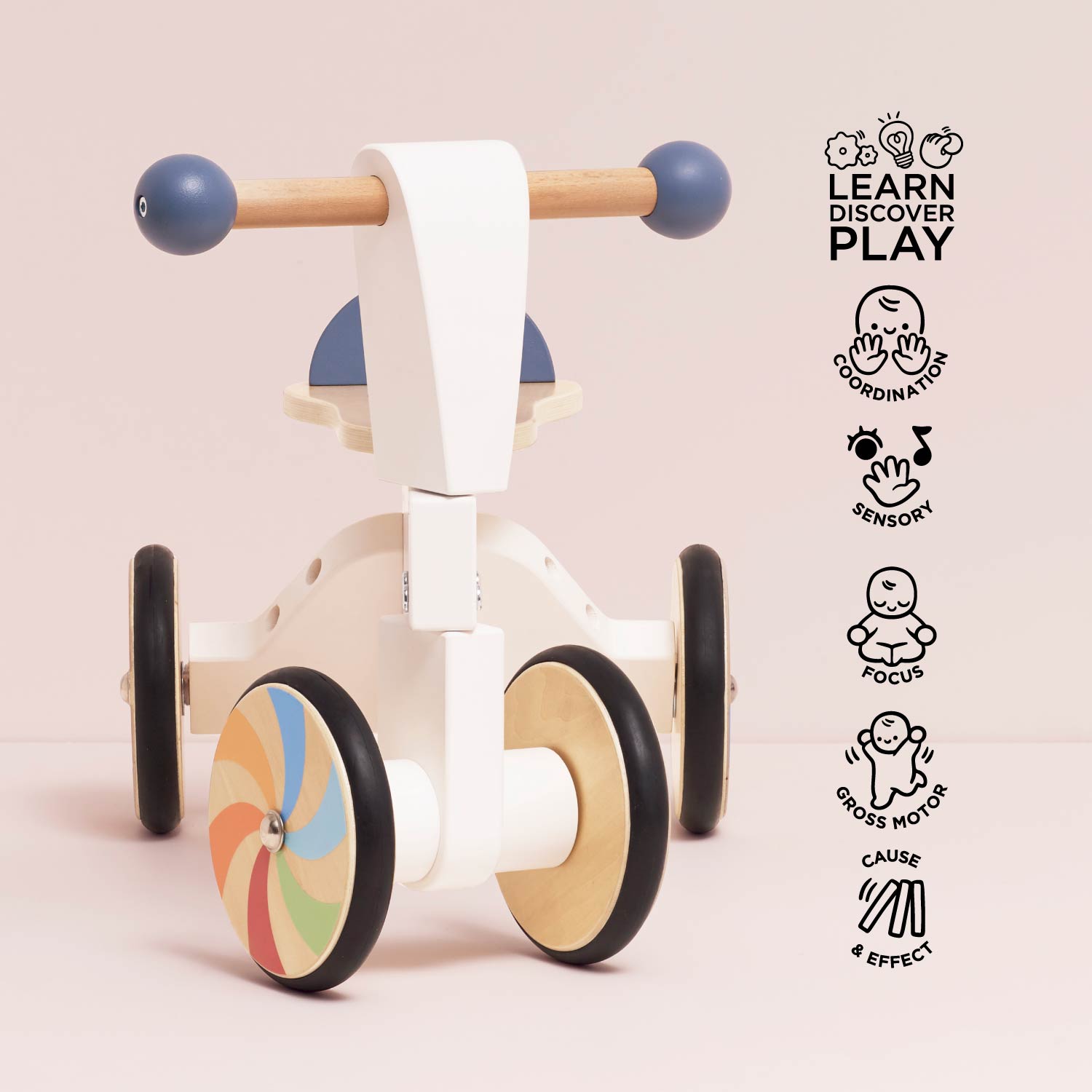 Wooden Rainbow Ride On Trike | Windmill Wheels | Le Toy Van | Mucky Wolf