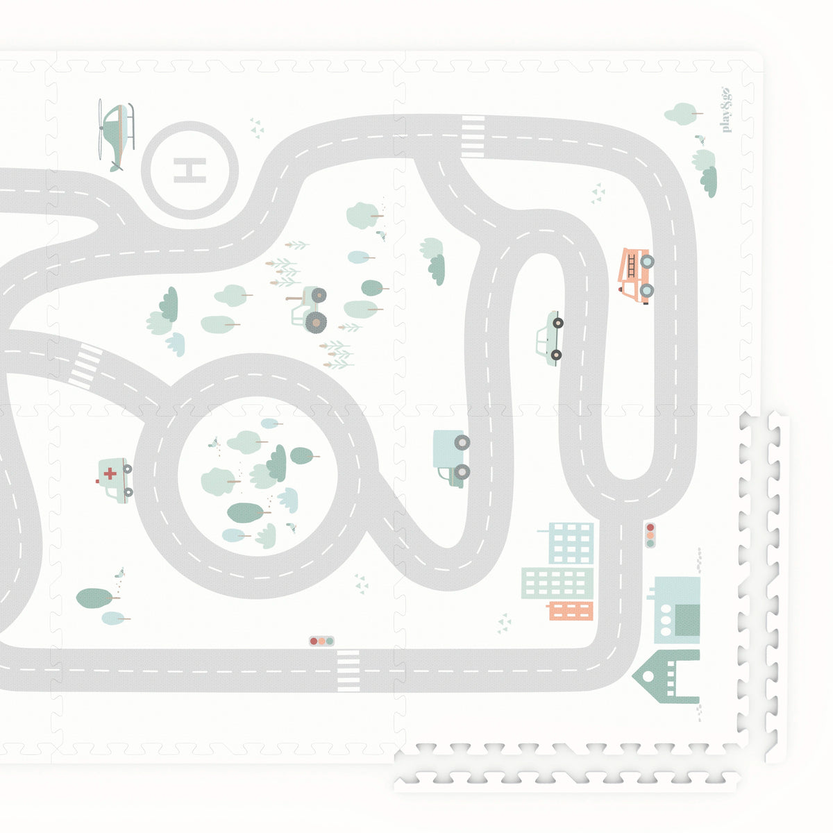 Tiloo Roadmap Puzzle Piece Foam Playmat