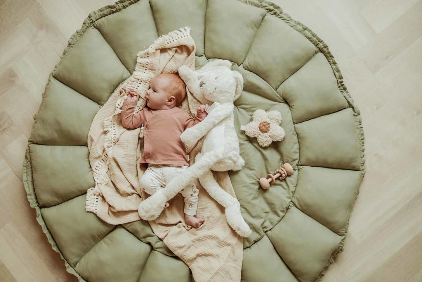 Soft Circle Organic Baby Playmat - Coco - Meadow Green