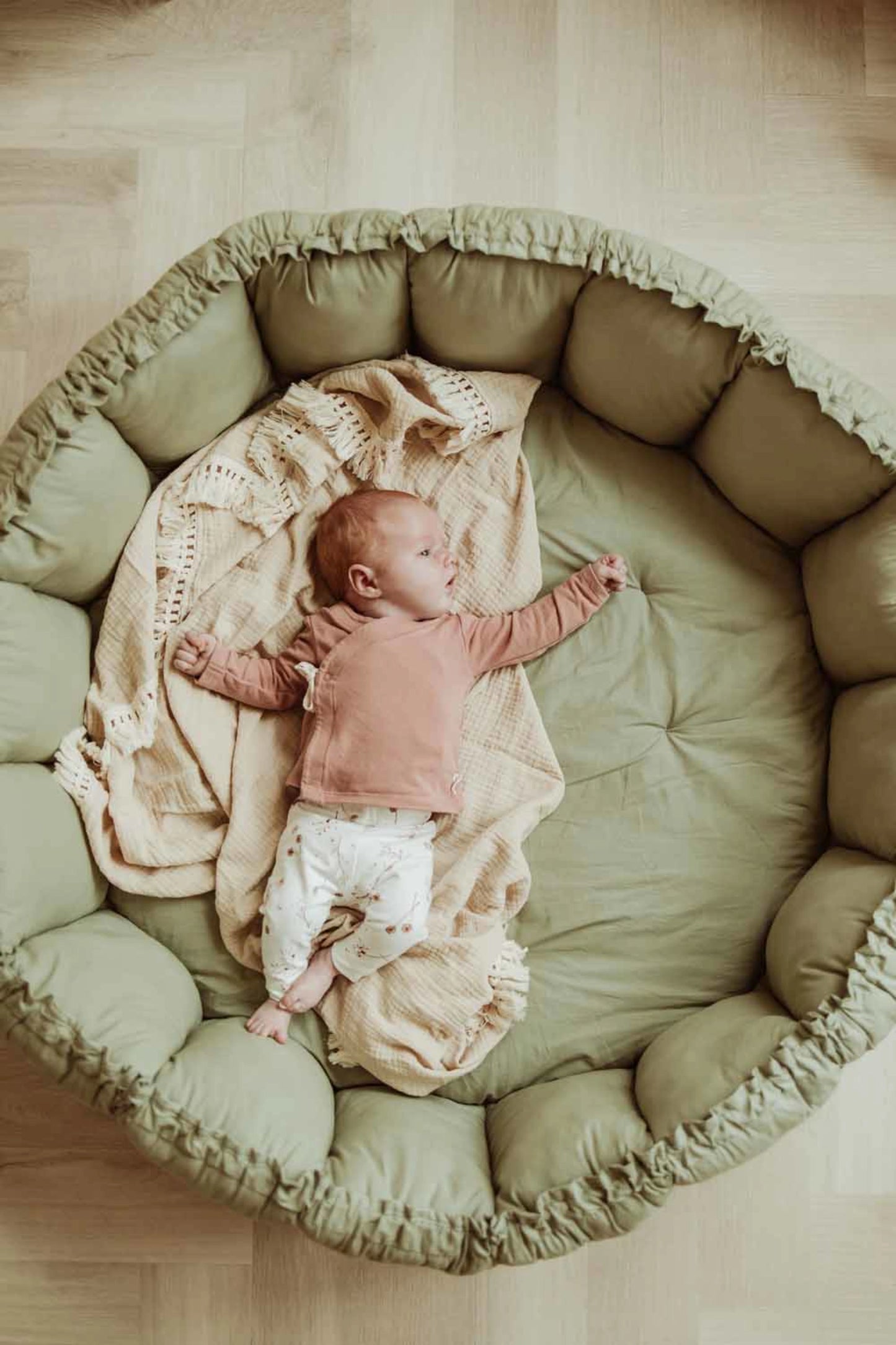 Soft Circle Organic Baby Playmat - Coco - Meadow Green