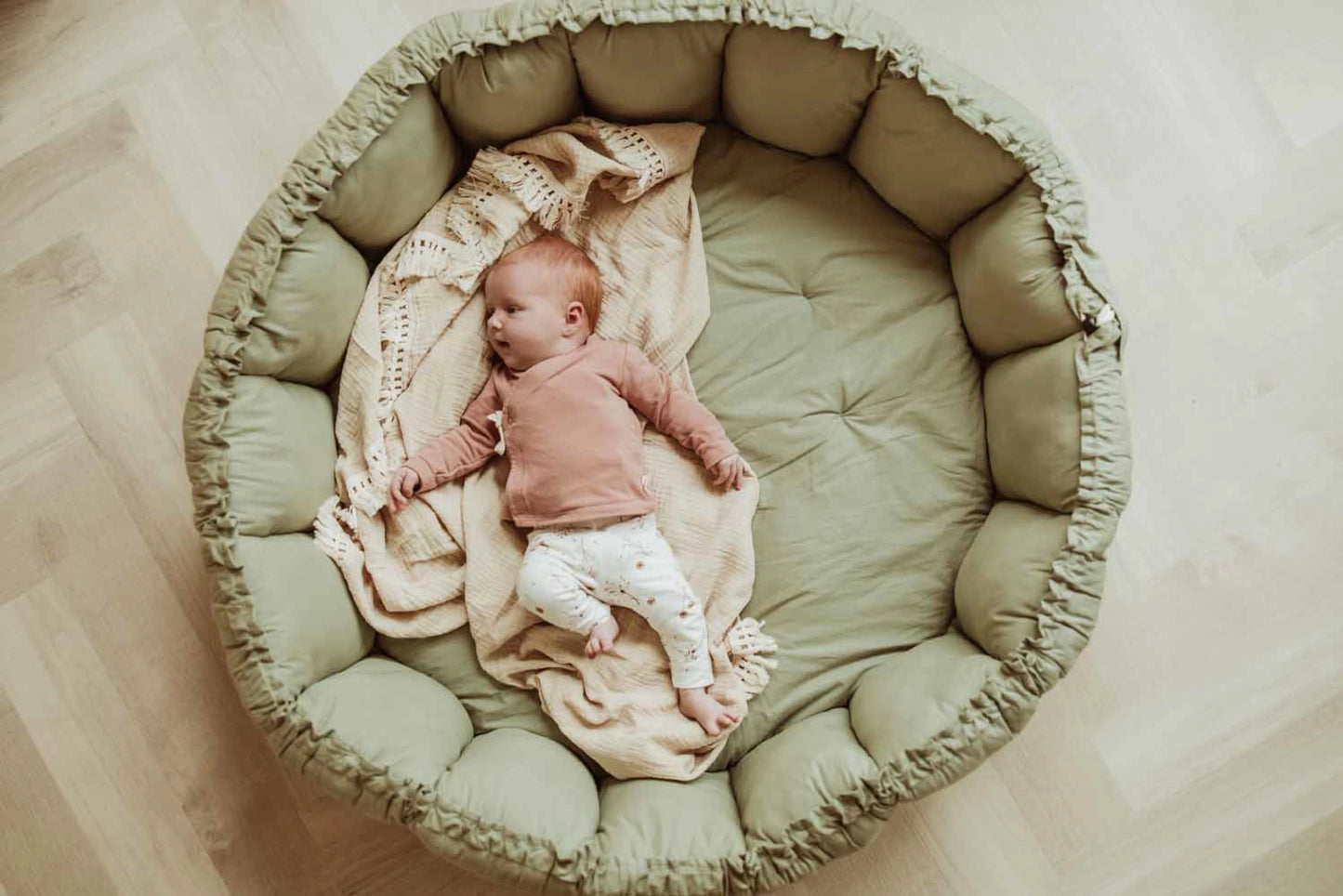 Soft Circle Organic Baby Playmat - Coco - Meadow Green