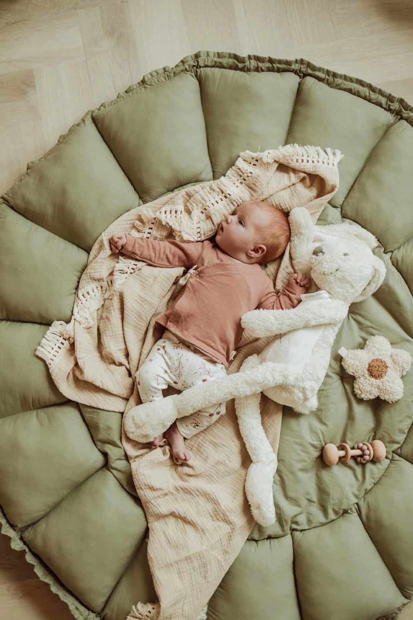 Soft Circle Organic Baby Playmat - Coco - Meadow Green