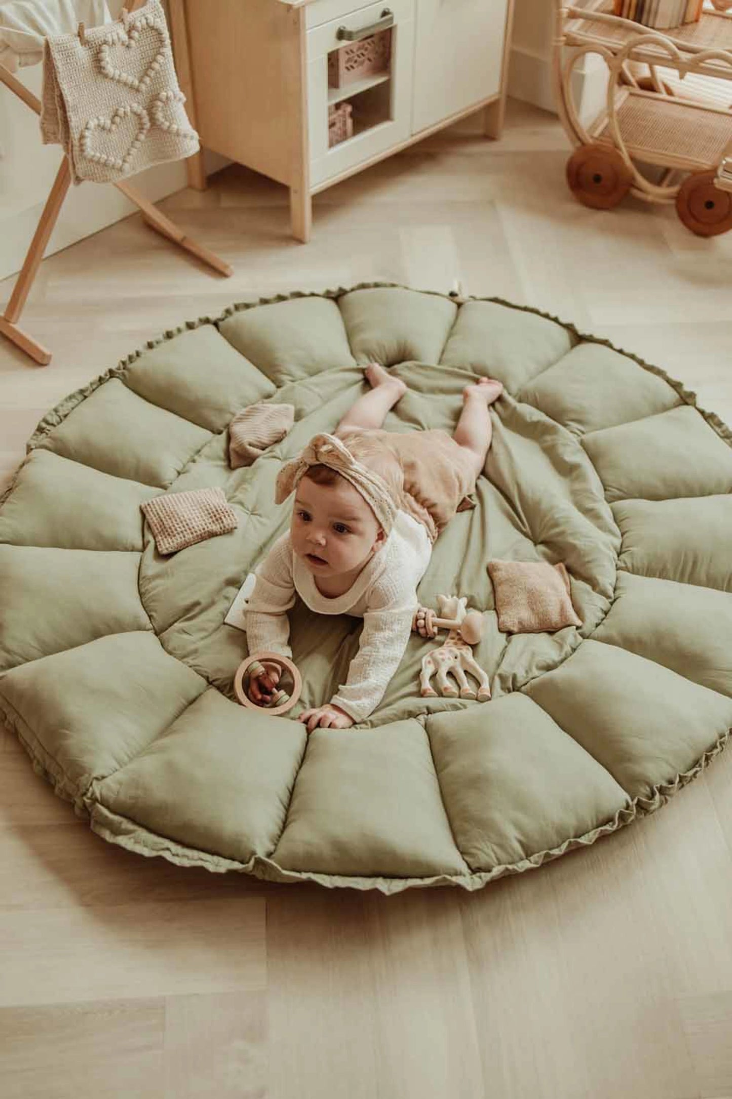 Soft Circle Organic Baby Playmat - Coco - Meadow Green