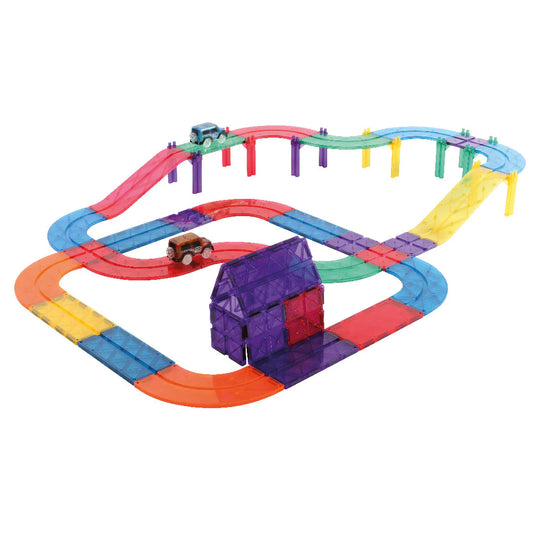 Cleverclixx 65-Piece Race Track Pack – Endless Building Fun for 3 year old