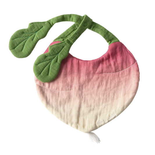 Organic Cotton Baby Feeding Bib | Ramona the Radish | Oli & Carol
