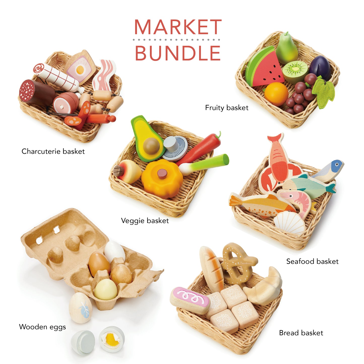 Tender Leaf Toys Food Basket Bundle Set