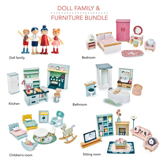 Complete Dolls House Furniture & Family Starter Bundle