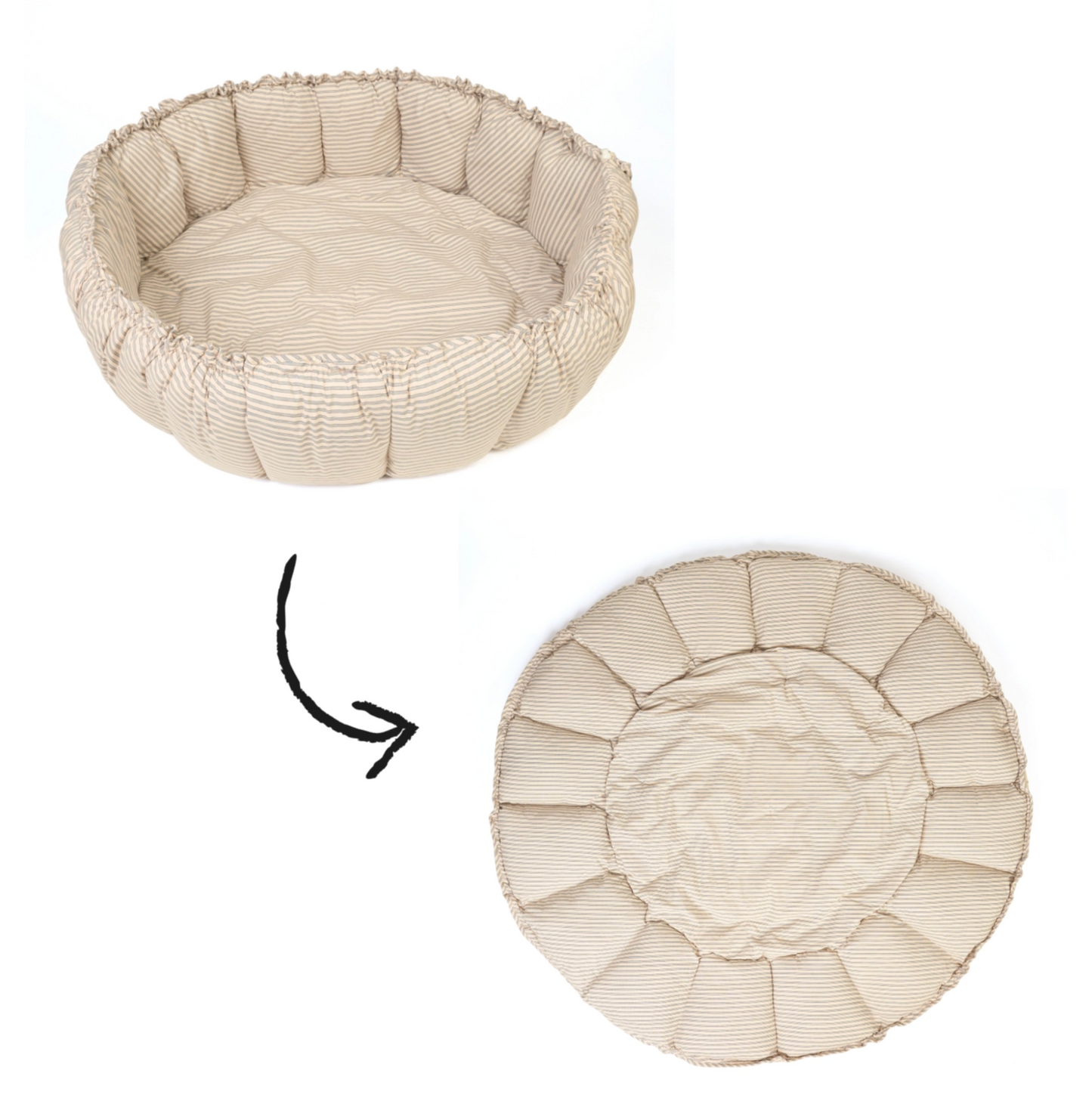 Soft Circle Organic Baby Playmat - Coco - Stripes Blue