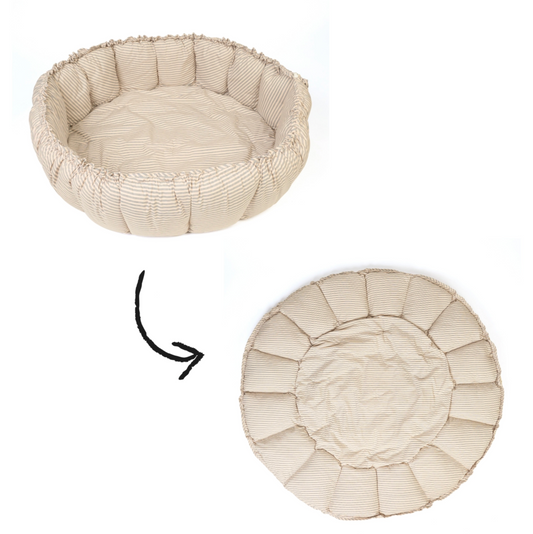 Soft Circle Organic Baby Playmat - Coco - Stripes Blue