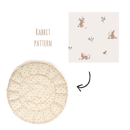 Soft Circle Organic Baby Playmat - Coco - Rabbit Pattern
